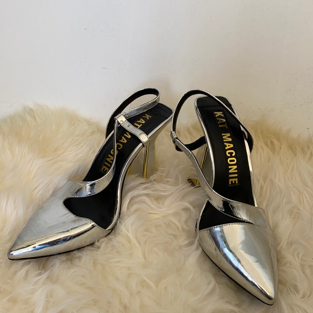 Silver metallic futuristic stilletto